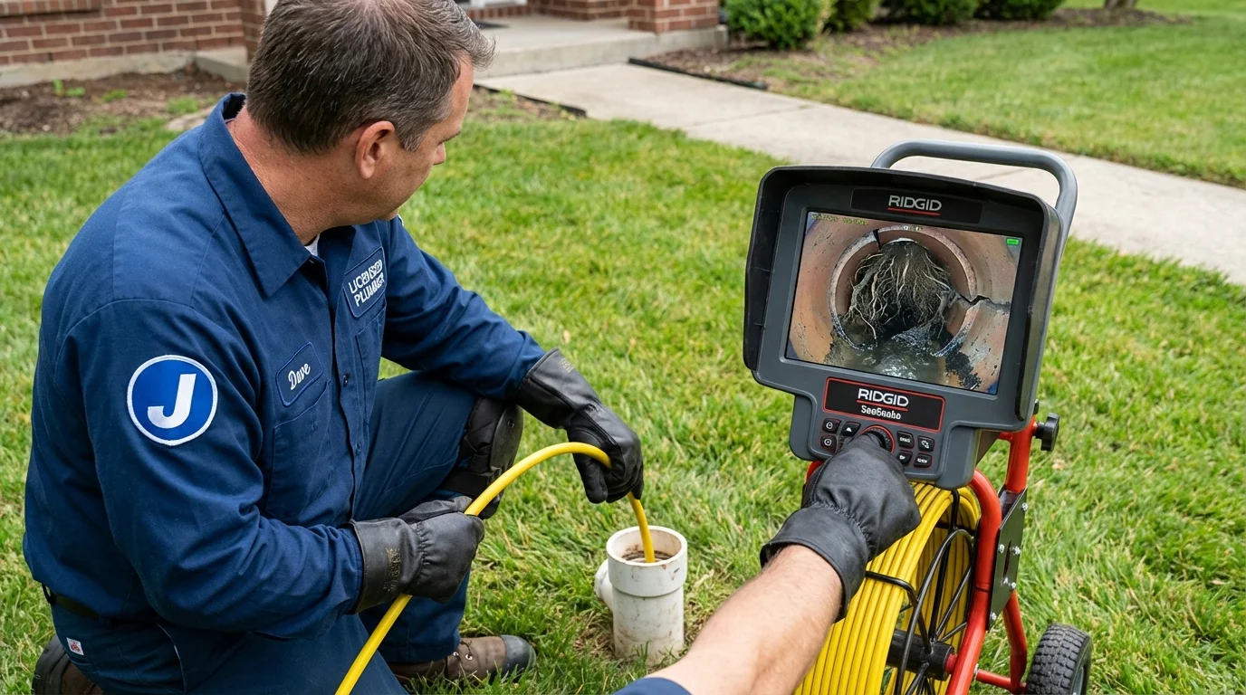 Sewer camera inspection being performed by Johns Plumbing LLC in Tuskegee